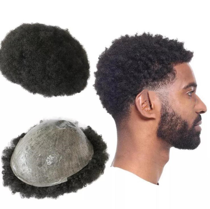 hot selling Hairpiece Replacement Natural Silk Base Wig Mens Toupee Human Hair for Black Men