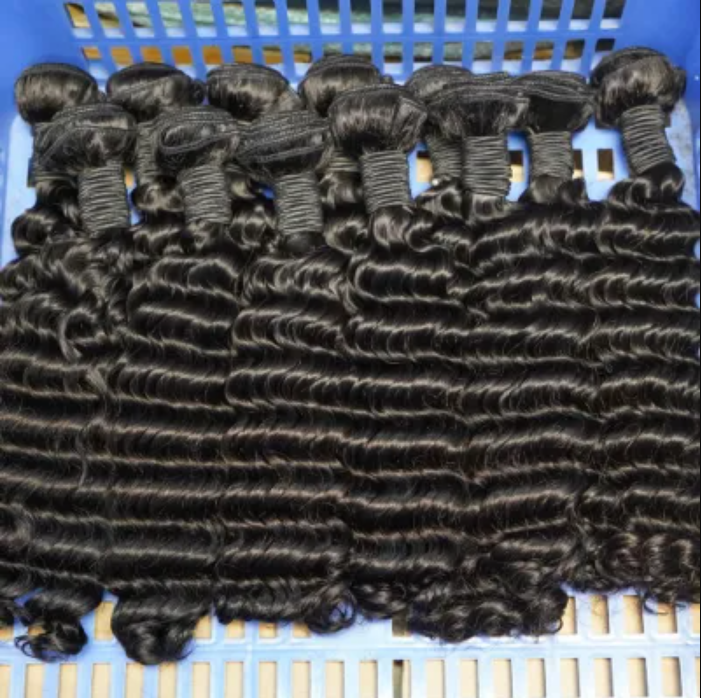 unprocessed single donor raw indian hair deep wave bundles human hair extension,free sample human hair bundle hong kong china