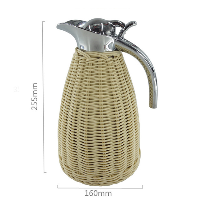 Food-grade Stainless Steel Thermal Carafe Rattan Wrapping Vacuum Flask thermos Coffee Kettle