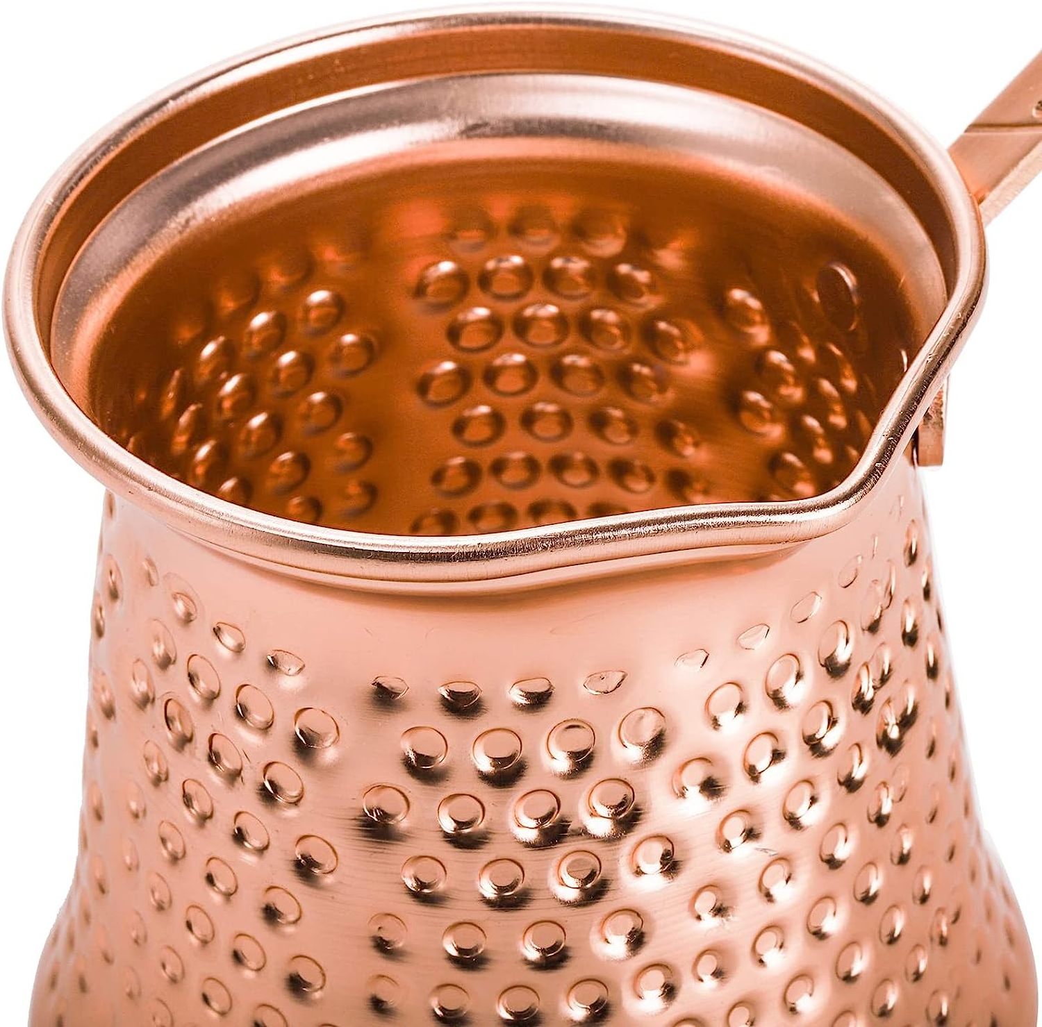 Turkish Copper Coffee Pot 12Oz Greek Arabic Coffee Maker Hammered Cezve Jezve Ibrik Briki Milk Warmer Pan Gravy Jug for Stovetop