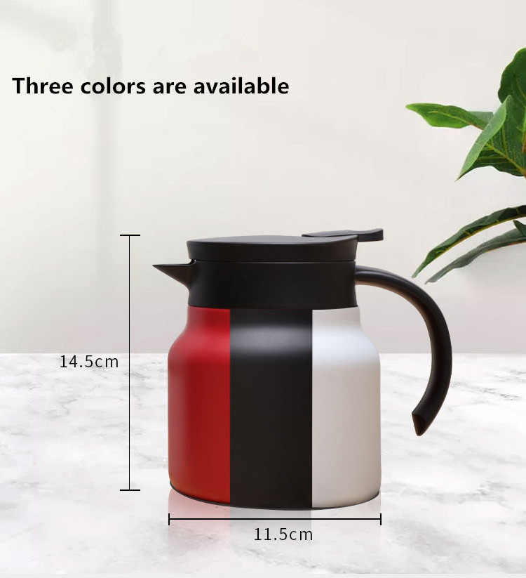 27 oz Black Coffee Carafe Heavy Duty Double Wall Vacuum Insulated Thermos kettle- Beverage Dispenser with Strainer for Tea pot