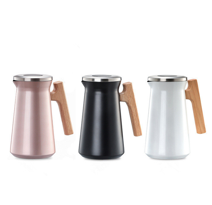 34 Oz white Coffee Carafe Thermal For Kettle Stainless Steel Double Walled Vacuum Insulation Hot Beverage or Tea pot