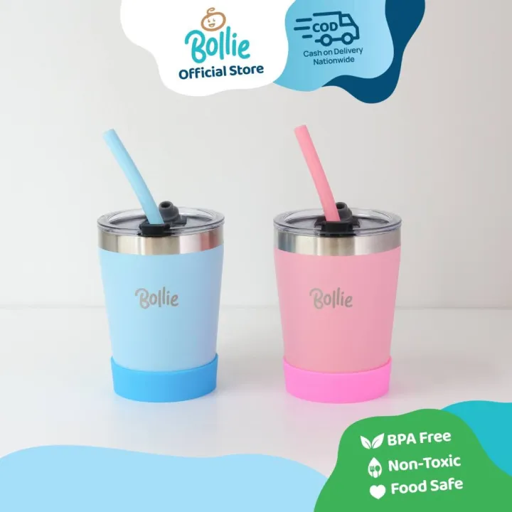 8oz Cute Small Stainless Steel Mom and Kids Tumbler - thermal Toddler Smoothie Cup with Lid and Silicone Straws kids sippy cup