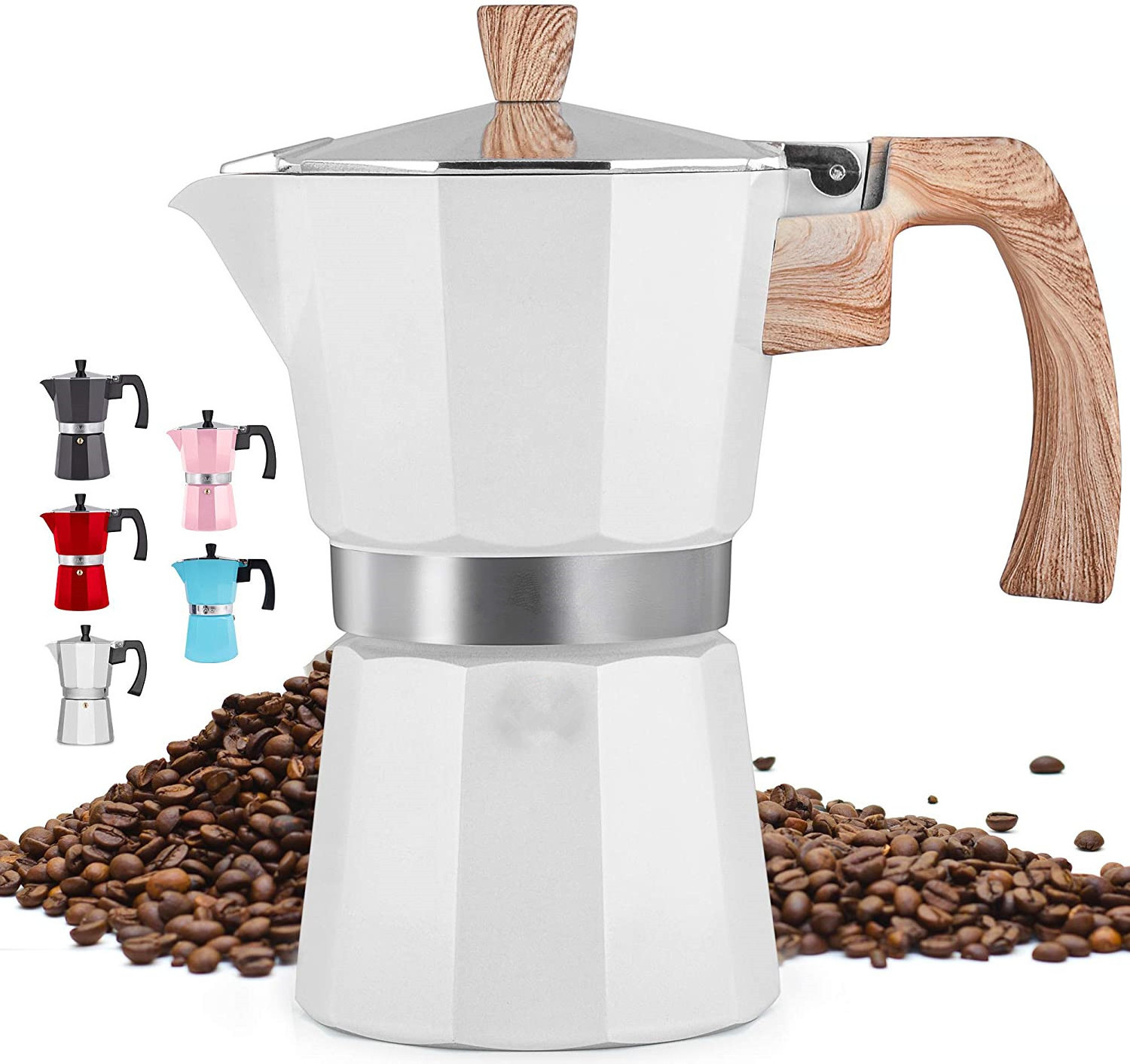 Classic Espresso aluminum coffee maker Italian Style 3/6/9/12cups Espresso Cup Moka Pot with wood handle