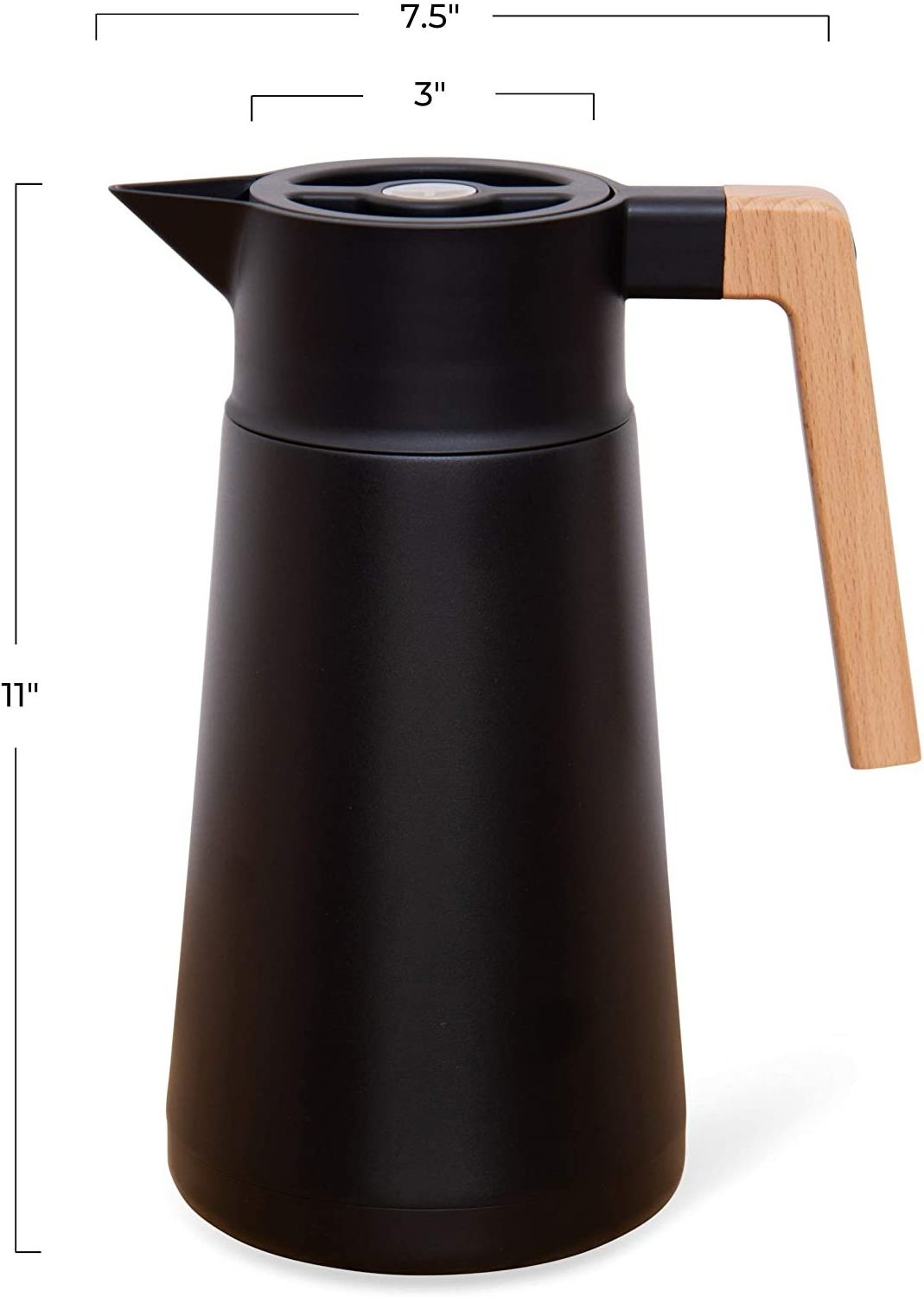 68oz Large Thermal Coffee Carafe Stainless Steel Double Walled Vacuum Pots For Coffee and Teas With Strainer and wood handle