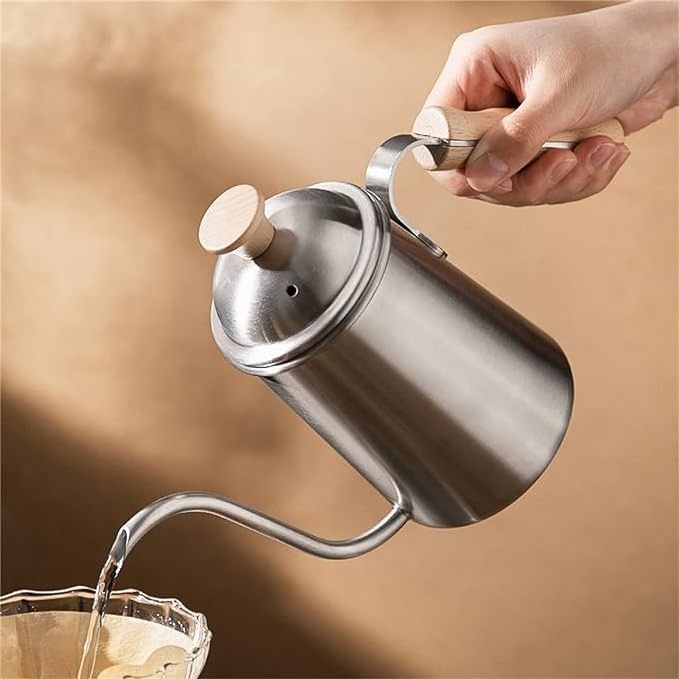 Vintage Food Grade Stainless Steel Coffee Pot White,Black,Silver,650 ml Coffee and Tea Pot for Coffee,Tea,for Home,Party