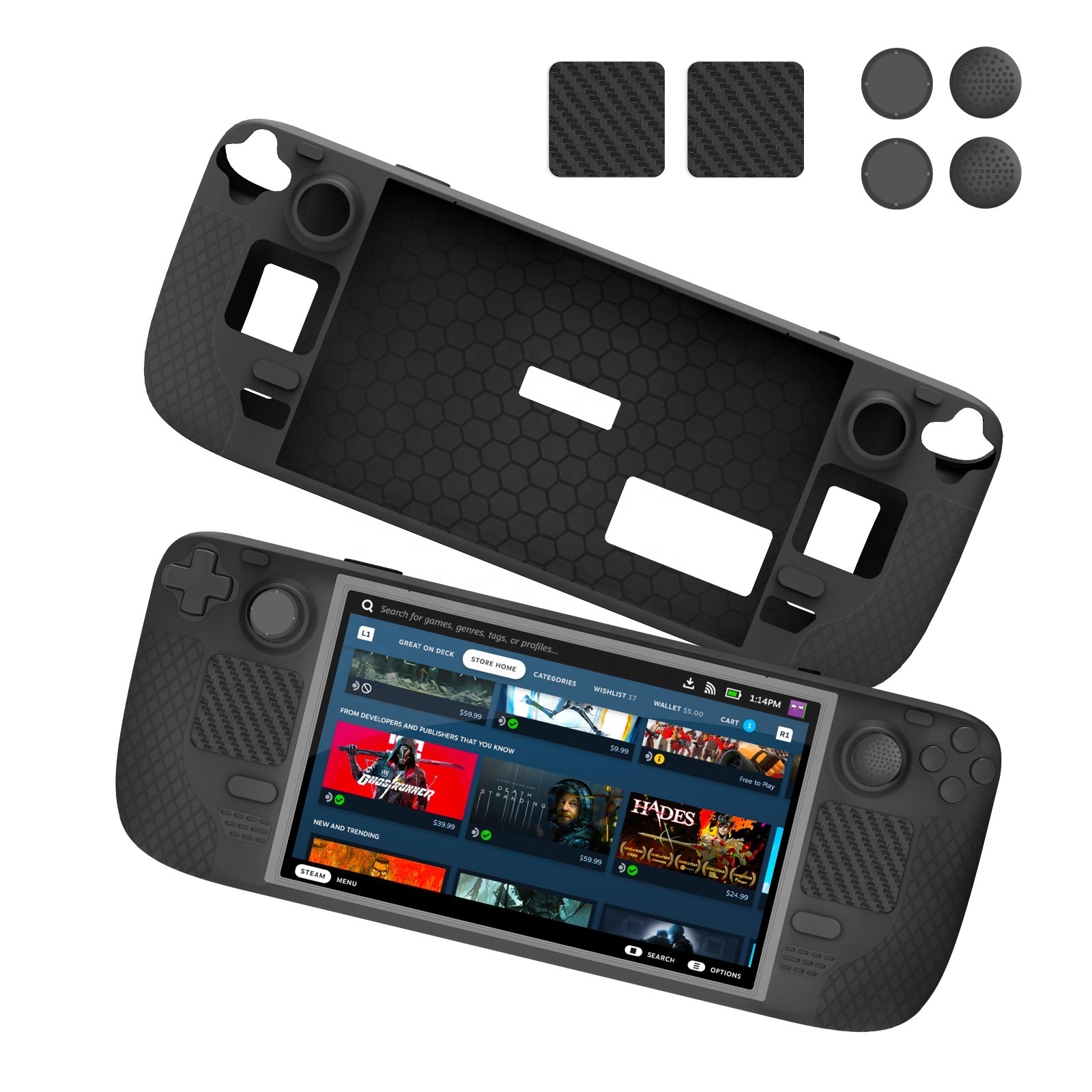 steamdeck shell case silicone protector cover for steam deck full protection anti-scratch skin