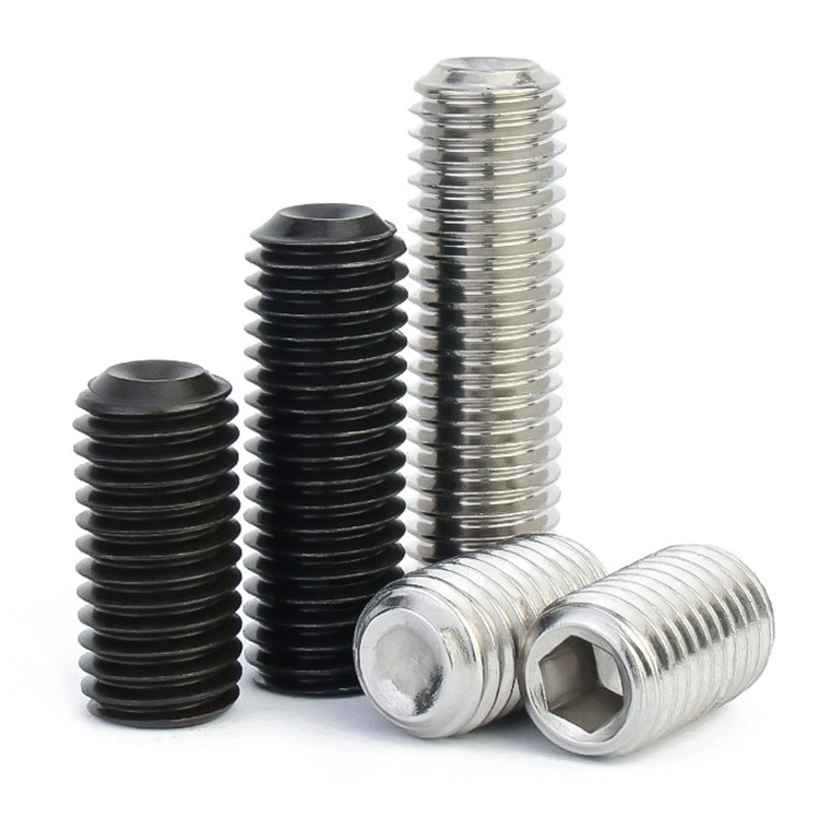 4.8/8.8/10.9/12.9 DIN 913/DIN 914/DIN 915/din 916 Black Oxide and Stainless steel Flat End Hexagon Socket Set Screw