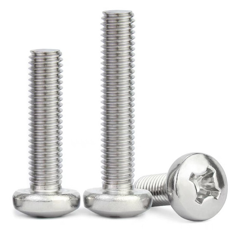 Stainless Steel Machine Screws DIN 7985  M3 M4 M6 M8 Cross Round Head Machine Screw Phillips Pan Head Screws