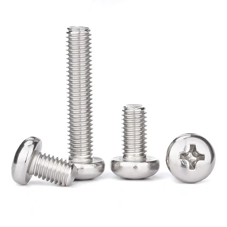 Stainless Steel Machine Screws DIN 7985  M3 M4 M6 M8 Cross Round Head Machine Screw Phillips Pan Head Screws