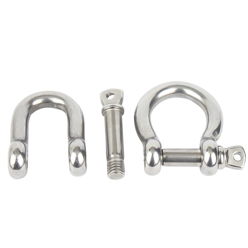 European Type Stainless Steel 304/316 Straight D Shackle Screw Pin Large Bow Shackle Safety Bolt Bow Shackle