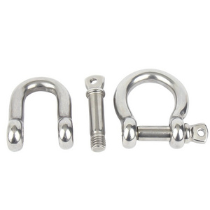 European Type Stainless Steel 304/316 Straight D Shackle Screw Pin Large Bow Shackle Safety Bolt Bow Shackle