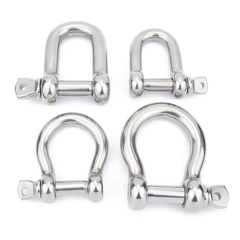 European Type Stainless Steel 304/316 Straight D Shackle Screw Pin Large Bow Shackle Safety Bolt Bow Shackle