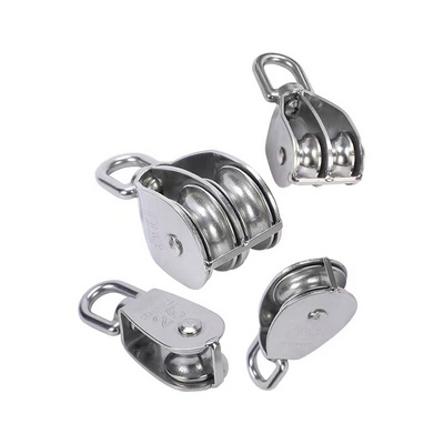 Hot sales rigging block ss304 or ss316 Swivel eye type single sheave stainless steel pulley