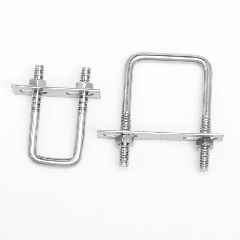 304 stainless steel U-bolt right angle U-shaped square tube square clamp set screw