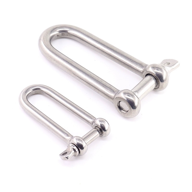 European Type Stainless Steel 304/316 Straight D Shackle Screw Pin Large Bow Shackle Safety Bolt Bow Shackle