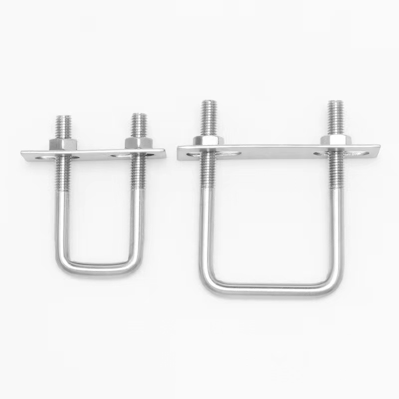 304 stainless steel U-bolt right angle U-shaped square tube square clamp set screw