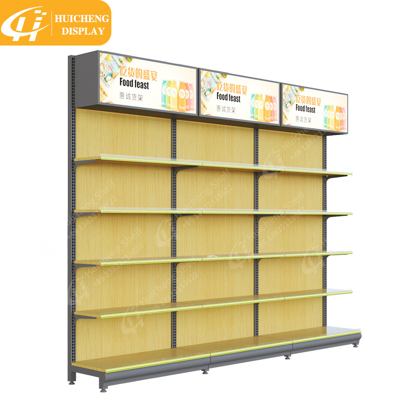 Customized single sided wall display rack supermarket racks store goods racks