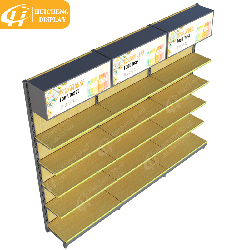 Customized single sided wall display rack supermarket racks store goods racks