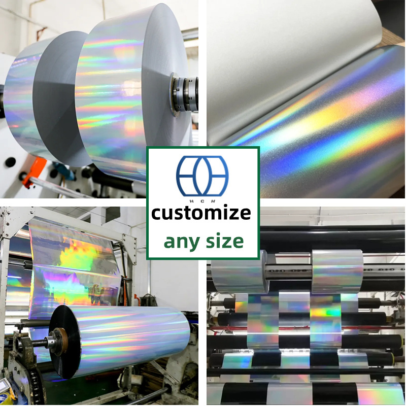 High-quality laser holographic PP self adhesive film laser label stickers paper roll