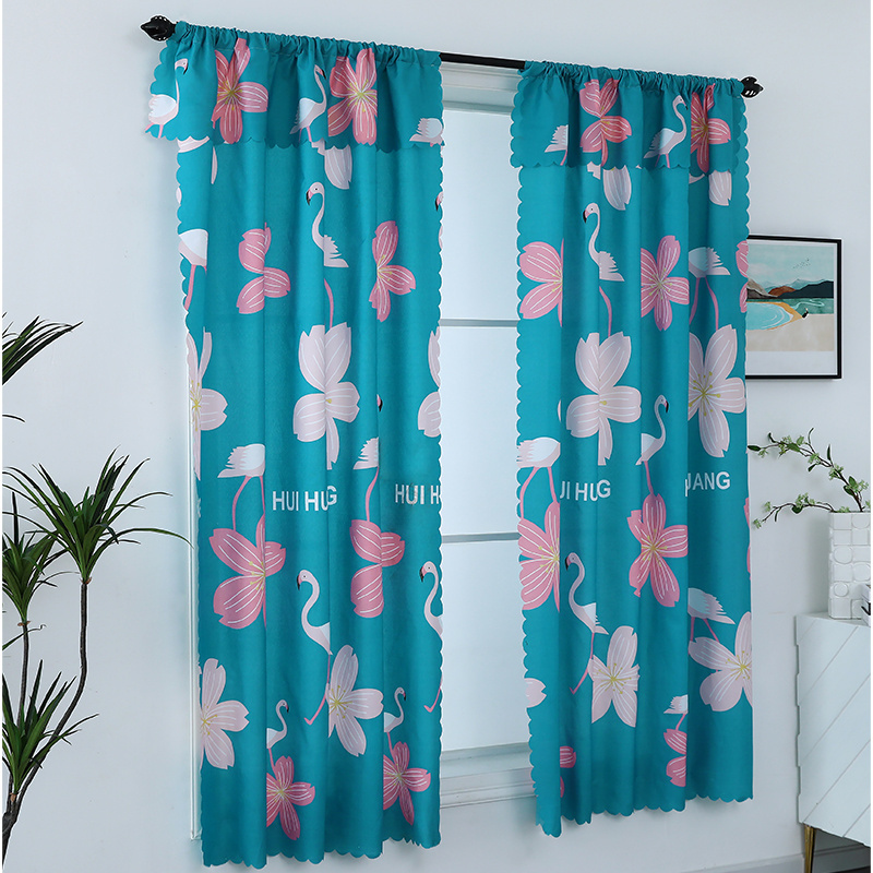 2024 Hot Sale Wholesale 100% Polyester Printing Blackout Curtain Fabric Cloth Curtains Modern cheap chutain For The Living Room