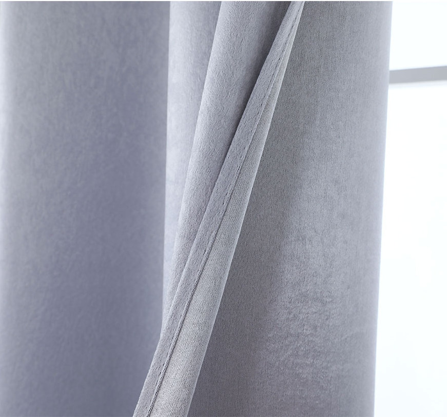 Solid 100% Blackout Window Curtain Full Light Shading White Liner Curtain For The Living Room