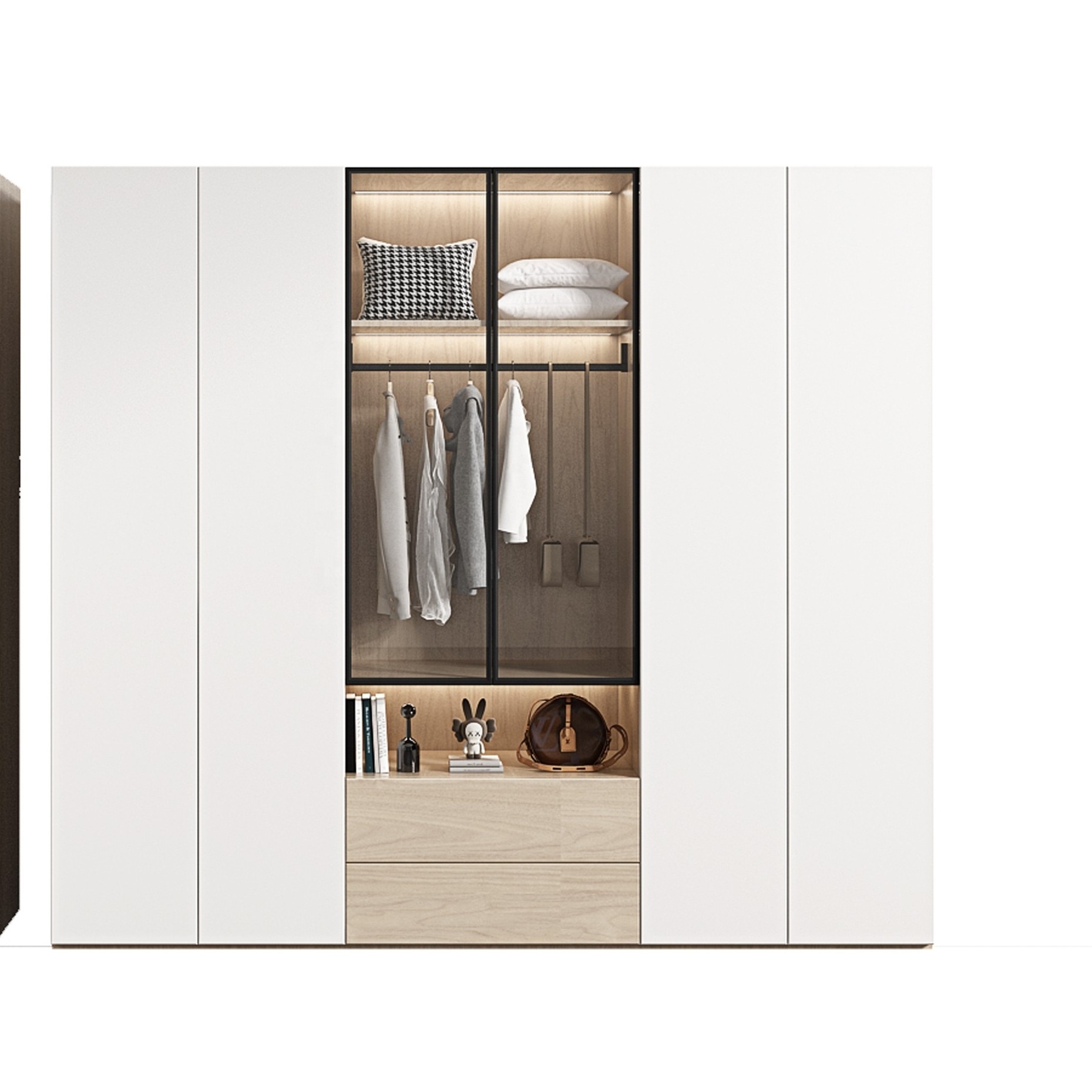 Walldrope Wardrobe Bedroom Modern Factory Price Muebles Wardrobe Closet Cloth Home Furniture Wooden Armoire Closet Wardrobe with