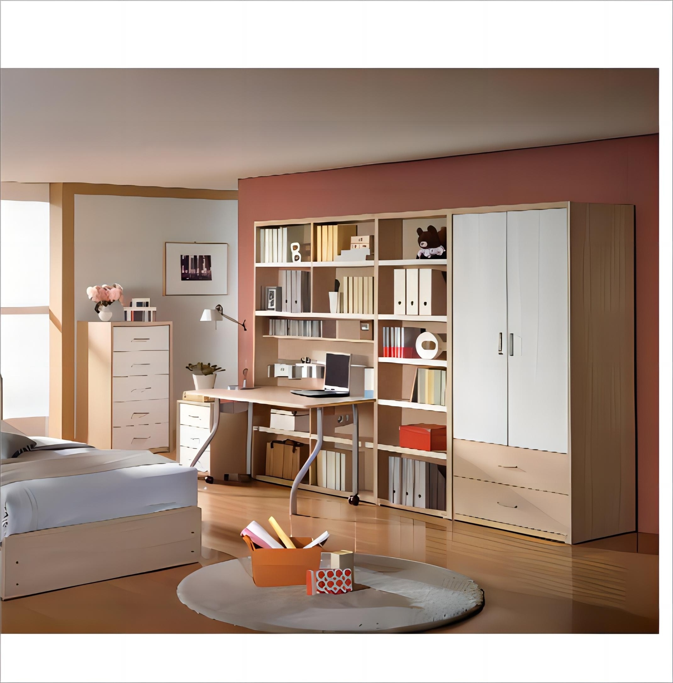 Simple floor-to-ceiling bookshelf living room storage cabinet multi-layer shelf home bedroom small bookcase