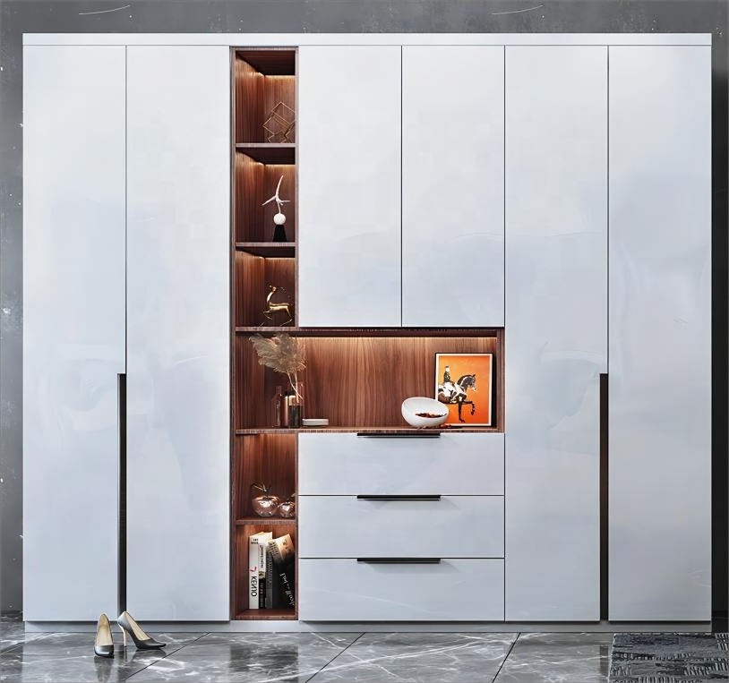 Melamine Material Modern bedroom wardrobe Cabinet Multi-functional Armoire furniture wooden almirah designs for office