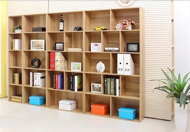 Simple floor-to-ceiling bookshelf living room storage cabinet multi-layer shelf home bedroom small bookcase