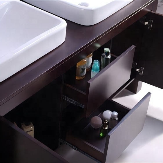 Modern Wood Bathroom Vanities Double Sink Waterproof Bathroom Cabinet Wood Bathroom Vanities