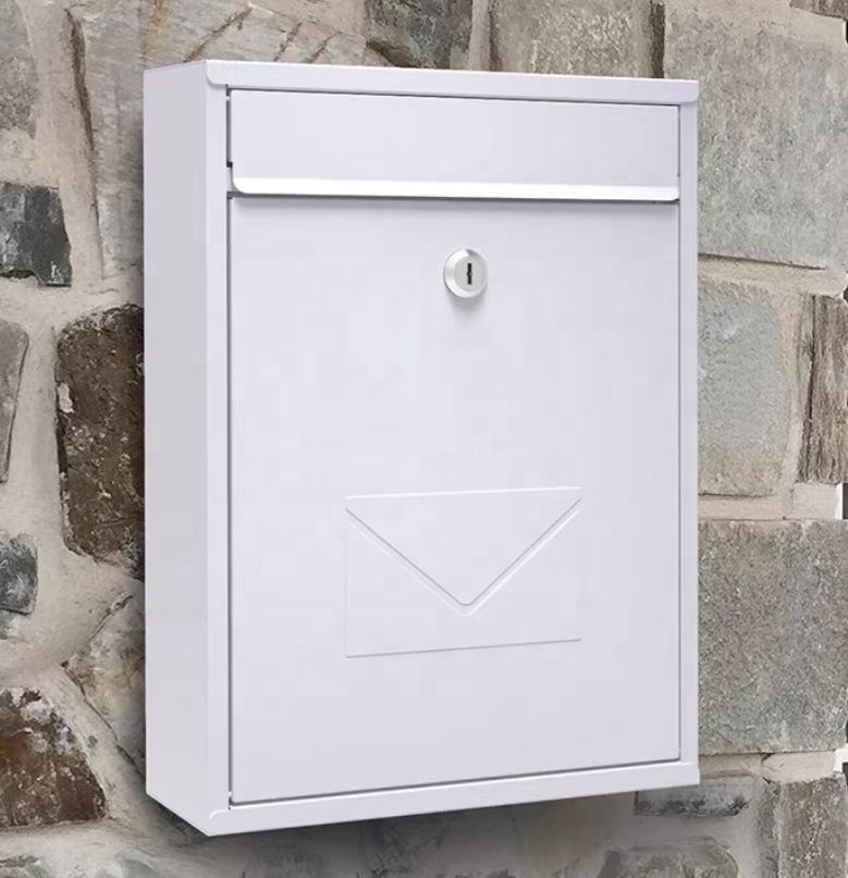 Manufacturer Wholesale White Metal Outdoor Home Modern Hanging Mail Box Wall Mount With Lock And Key