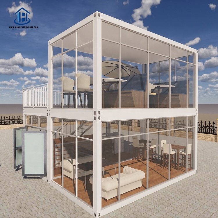 Custom glass wall shipping container house store cafe coffee shop bar for sale