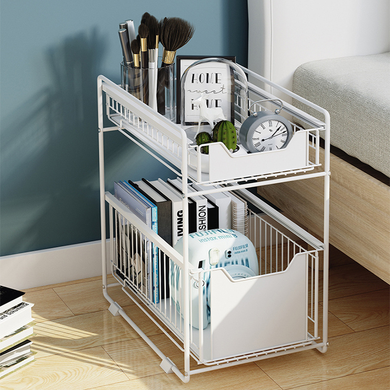 expandable shelf kitchen 2-tier cabinet rack under sink organizer