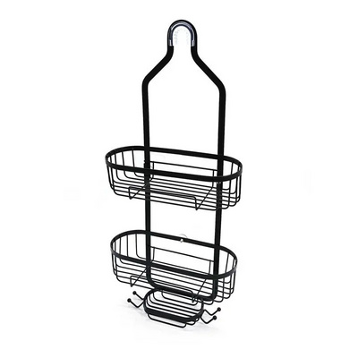 Black Hanging Over Shower Head Caddy Organizer Shower Storage Rack Bathroom Shampoo Holder