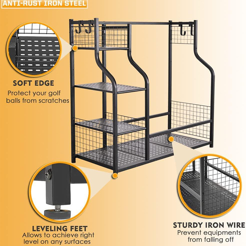 2 Golf Bag Storage Stand and Other Sports Equipment Storage Rack,Garage Organizer Shelves,Golf Storage Garage Organizer