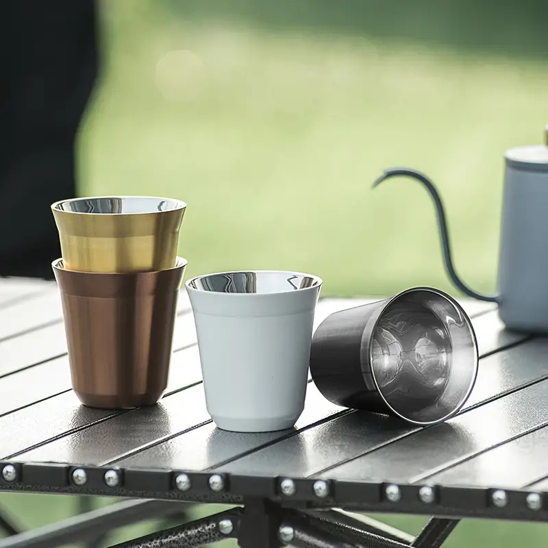 Stainless Steel Coffee Cups Small Espresso Cups Luxury Coffee Cup for Afternoon Tea