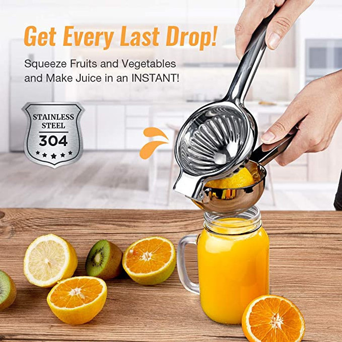 Lemon Squeezer Super High Quality Stainless Steel 304 Hand Press Juicer Manual Citrus for Juicing Lemon Limes, Vegetab