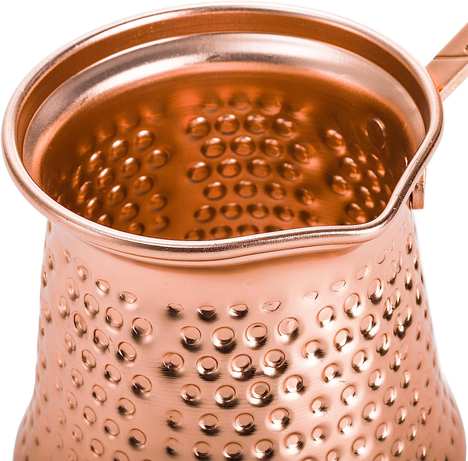 Turkish Copper Coffee Pot 12Oz Hammered Greek Arabic Coffee Maker Cezve Jezve Ibrik Briki Milk Warmer Pan Gravy Jug for Stovetop