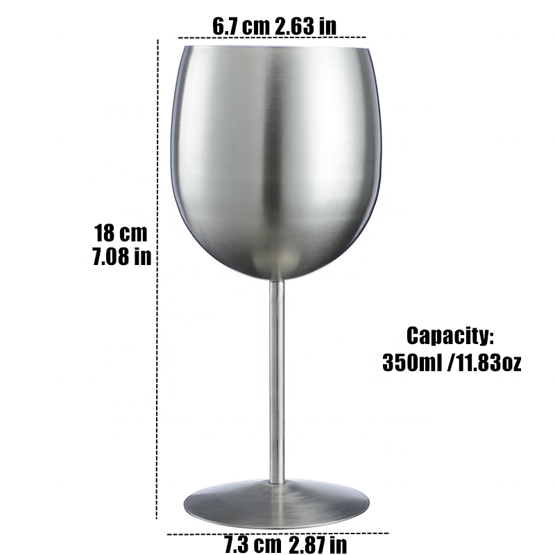 Hot Sale 304 Stainless Steel Insulated Red Wine Glass Drinking Cup Unbreakable Metal Champagne Goblet Barware Wine Accessories