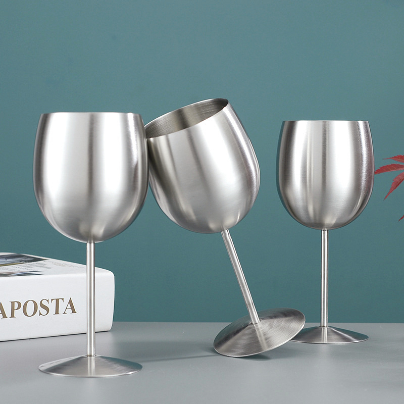 Hot Sale 304 Stainless Steel Insulated Red Wine Glass Drinking Cup Unbreakable Metal Champagne Goblet Barware Wine Accessories