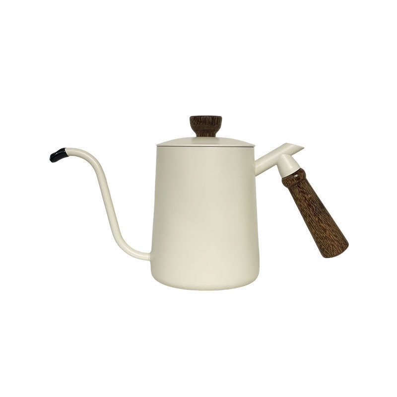 304 Stainless Steel 600ml With Lid Handle Fine Mouthed Long Mouthed Pot Hanging Ear Coffee Hand Brewed Pot