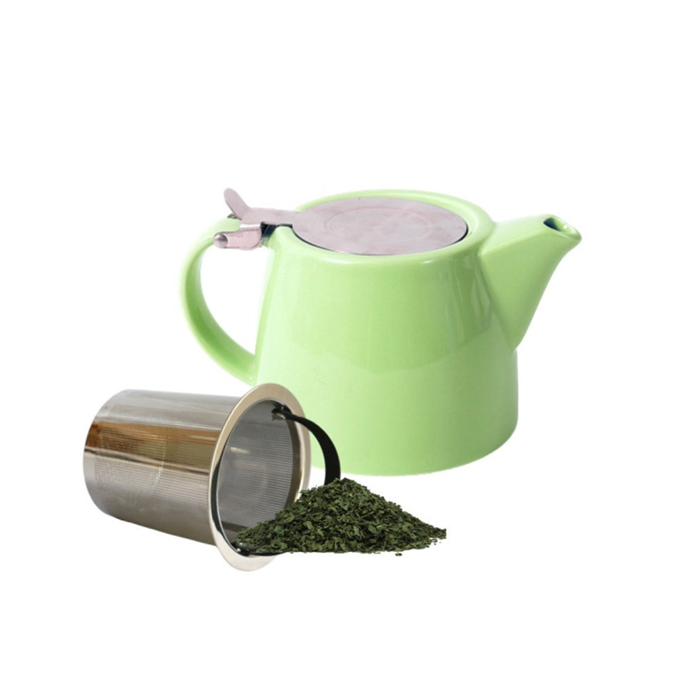 Sample Available Wholesale  porcelain tea Pots for loose leaf tea pot with stainless seel srainer and lid