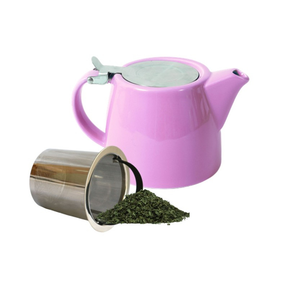 Sample Available Wholesale  porcelain tea Pots for loose leaf tea pot with stainless seel srainer and lid