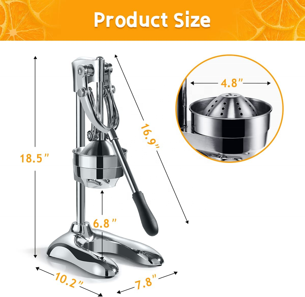 Wholesale Heavy Duty Manual Citrus Stainless Steel Juicer Press and Orange Squeezer Professional Hand Press Fruit Juicer