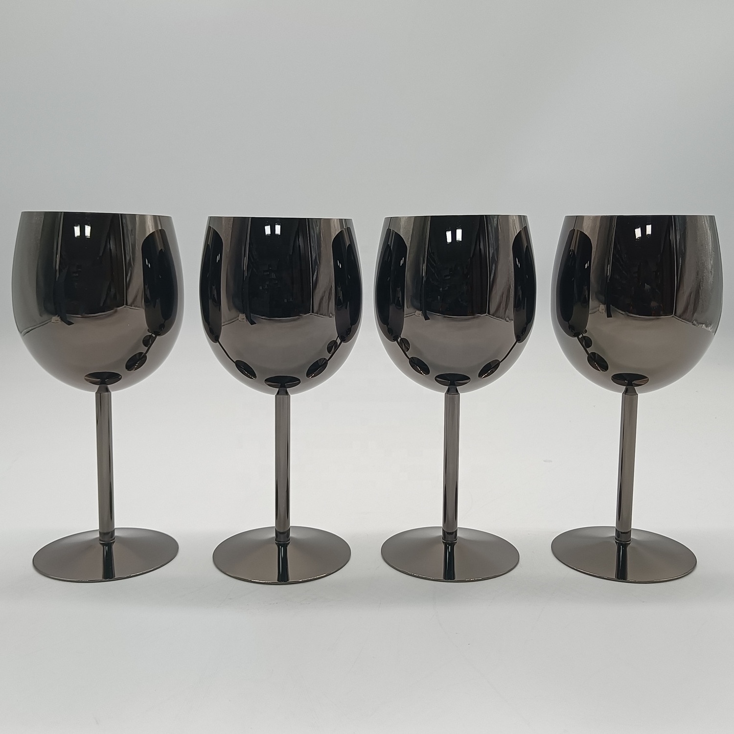 18oz Black Stainless Steel Metal Stemmed Wine Glasses Unbreakable Wine Goblet Drinkware Champagne Cup for Red White Wine