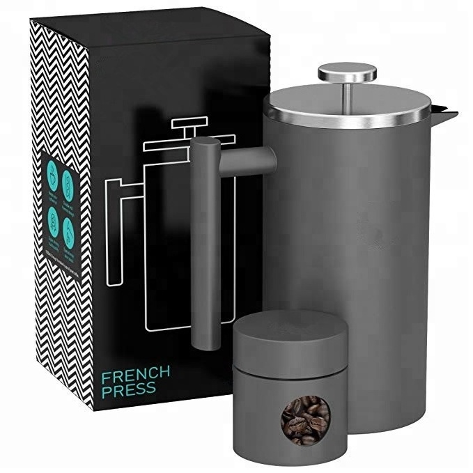 Double Wall Stainless Steel French Press Coffee Maker 350ml/800ml/1000ml  with Stainless Steel Filter