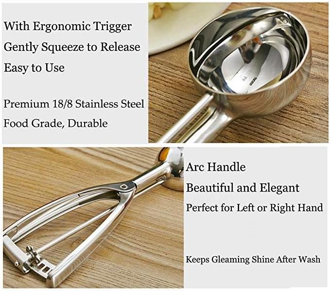 High Quality Cookie Scoop Set Stainless Steel Ice Cream Baking Dough Scoop with Trigger Release