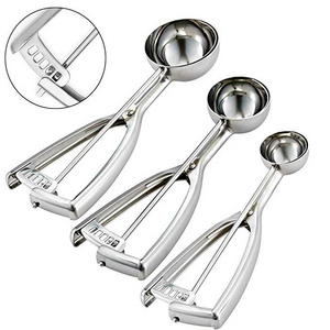 High Quality Cookie Scoop Set Stainless Steel Ice Cream Baking Dough Scoop with Trigger Release