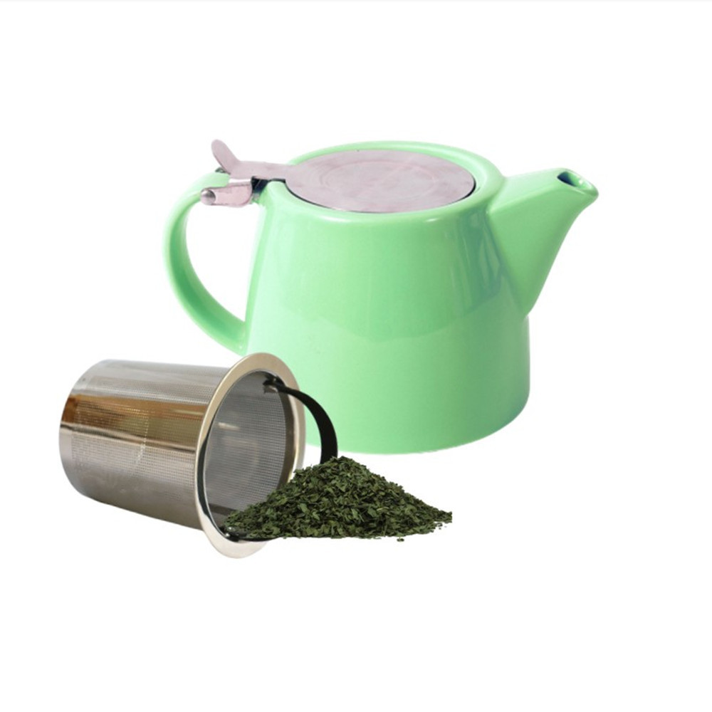 Sample Available Wholesale  porcelain tea Pots for loose leaf tea pot with stainless seel srainer and lid